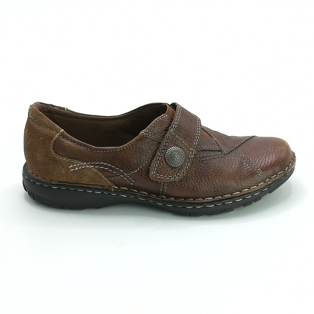 Earth Origins Shoes Womens Evelyn Loafer Brown Leather Slip On Monk Strap 8.5